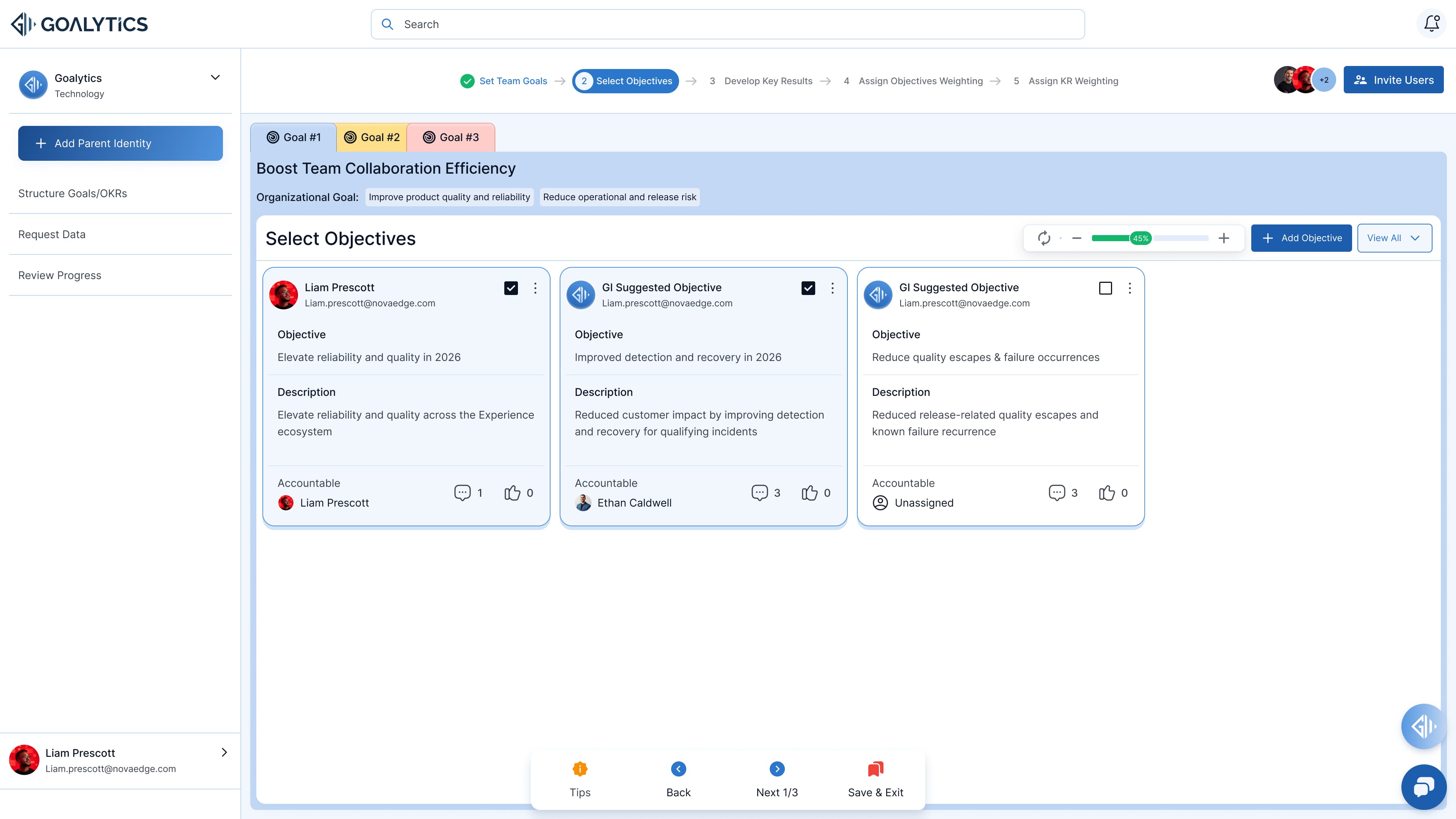 Define objectives and measurable key results